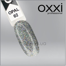 Гель-лак Opal Oxxi 2 серебряный с разноцветными блестками